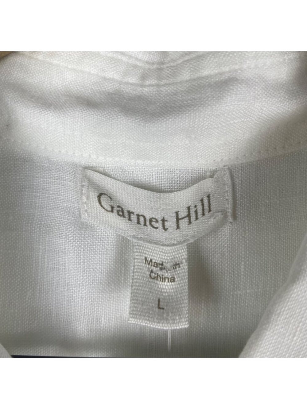 Garnet Hill 100% Linen Short Sleeve Button-Up Shirt Men's Large Resortwear White - Picture 5 of 12